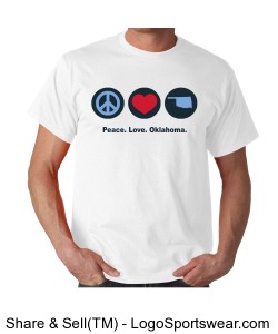 Peace Love Oklahoma Cotton T-shirt Design Zoom